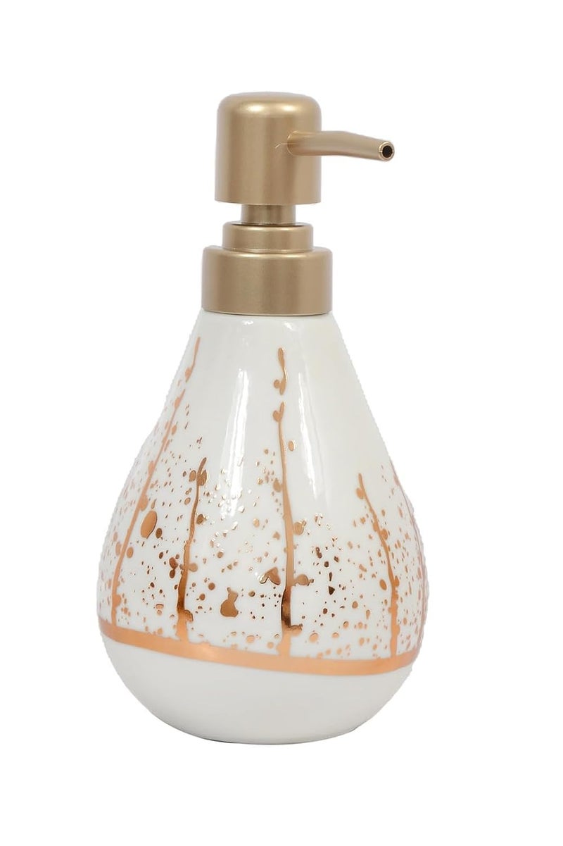 Skywalk Modern Style Ceramic Liquid Soap Dispenser for Bathroom & Kitchen (250 ml)(White)