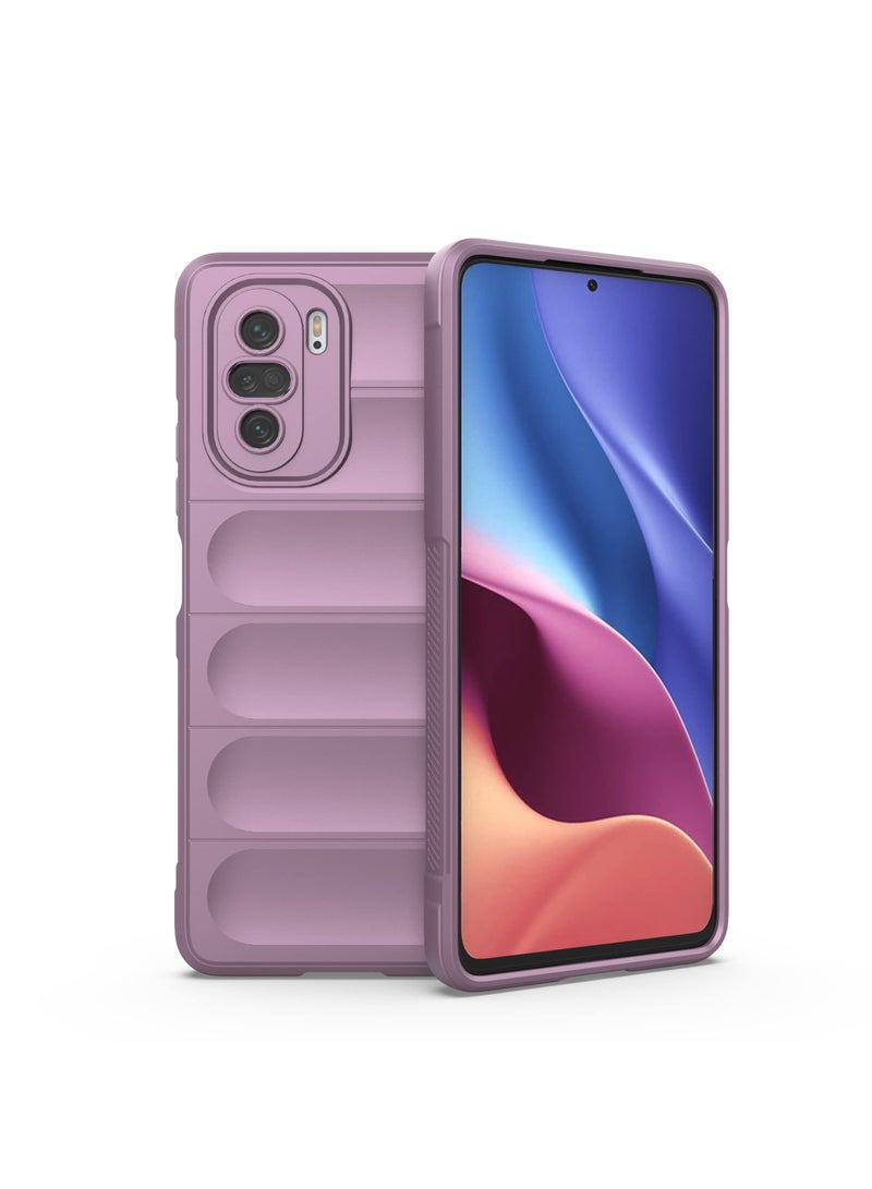 Phone case cover Magic Shield TPU + Silicone Shockproof Phone Case For Poco F3 (Purple)