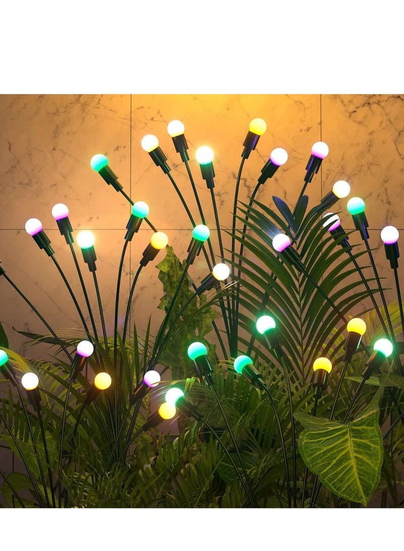2 Pack Solar Garden Lights for Outdoor, Upgraded 8 LED Firefly Solar Swaying Lights, Sway by Wind, Waterproof Outdoor Lights Solar Powered for Yard Patio Pathway Decoration (color) - Image 2