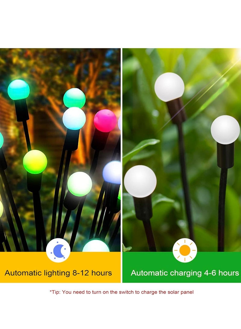 2 Pack Solar Garden Lights for Outdoor, Upgraded 8 LED Firefly Solar Swaying Lights, Sway by Wind, Waterproof Outdoor Lights Solar Powered for Yard Patio Pathway Decoration (color) - Image 3