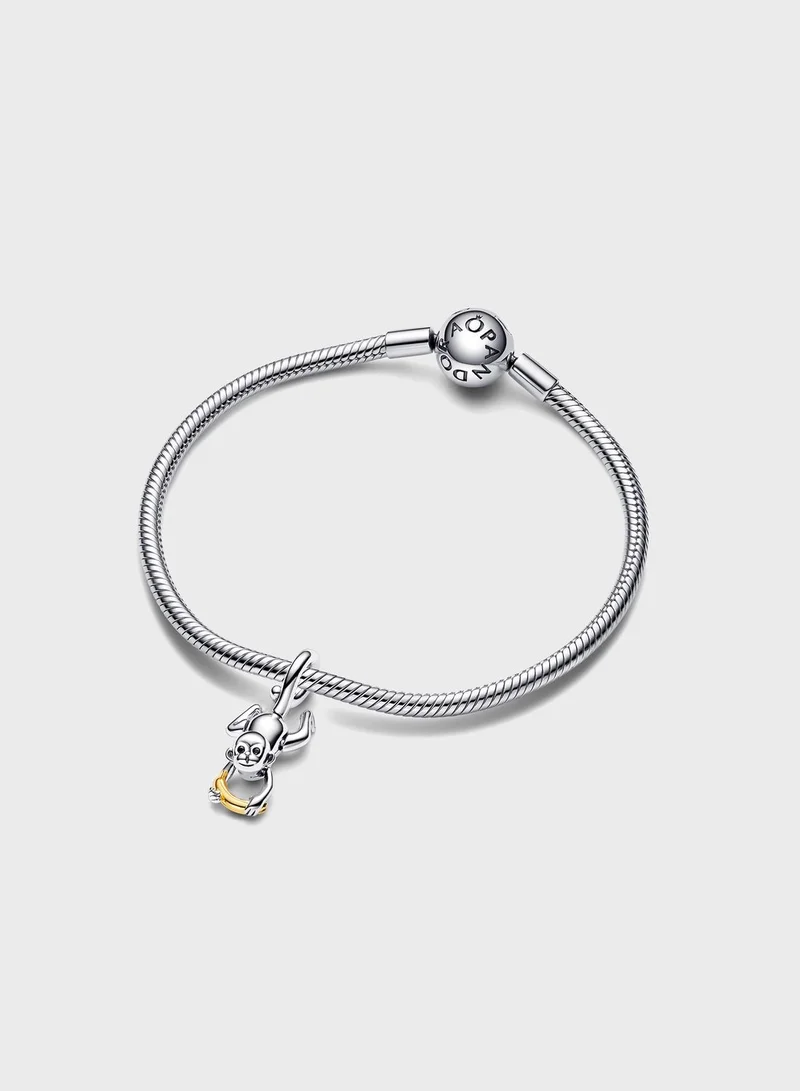 باندورا Two-Tone Movable Monkey Dangle Charm
