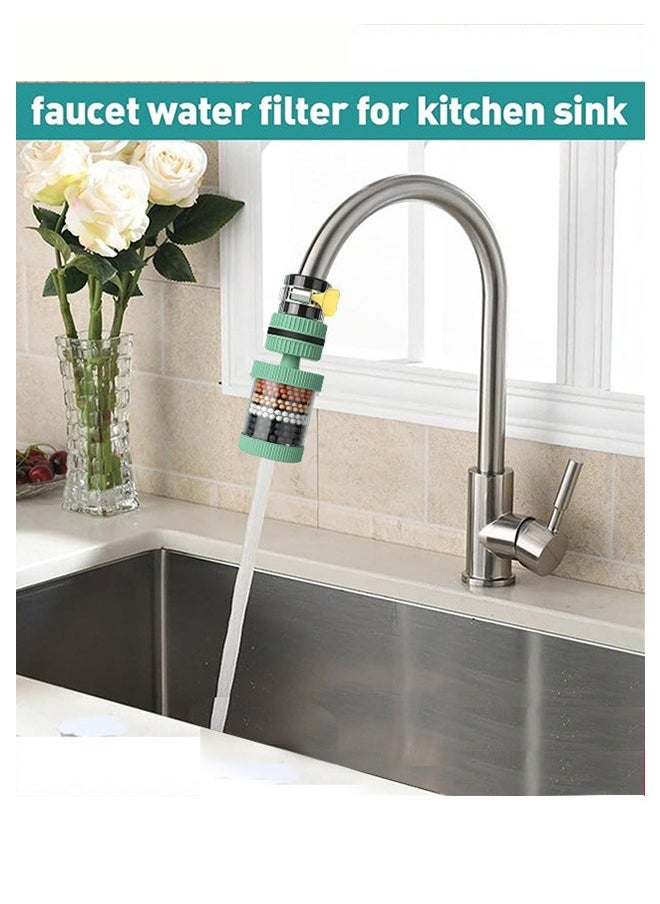 2-pack - Medical stone tap water filter, 6-layer filter element activated carbon filter suitable for round taps with a diameter of 15mm - 32mm