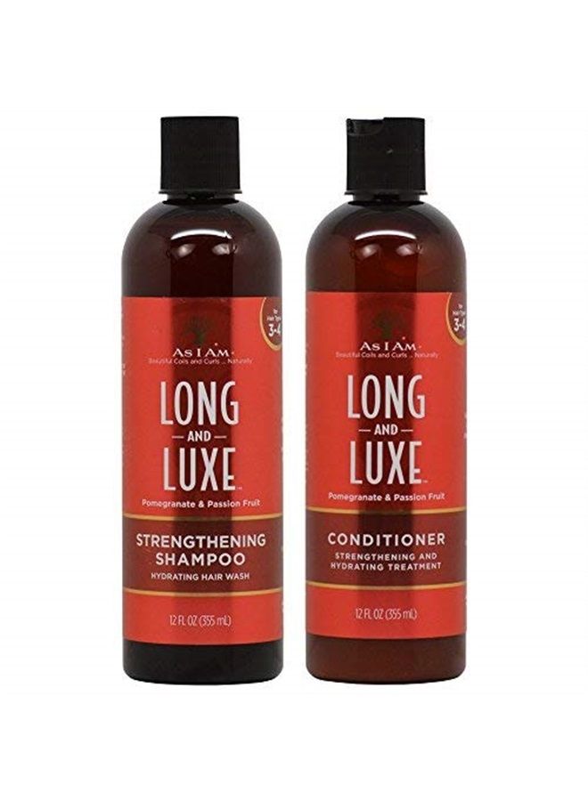 As I Am Long & Luxe Strengthening Shampoo + Conditioner 12oz Duo - Image 1
