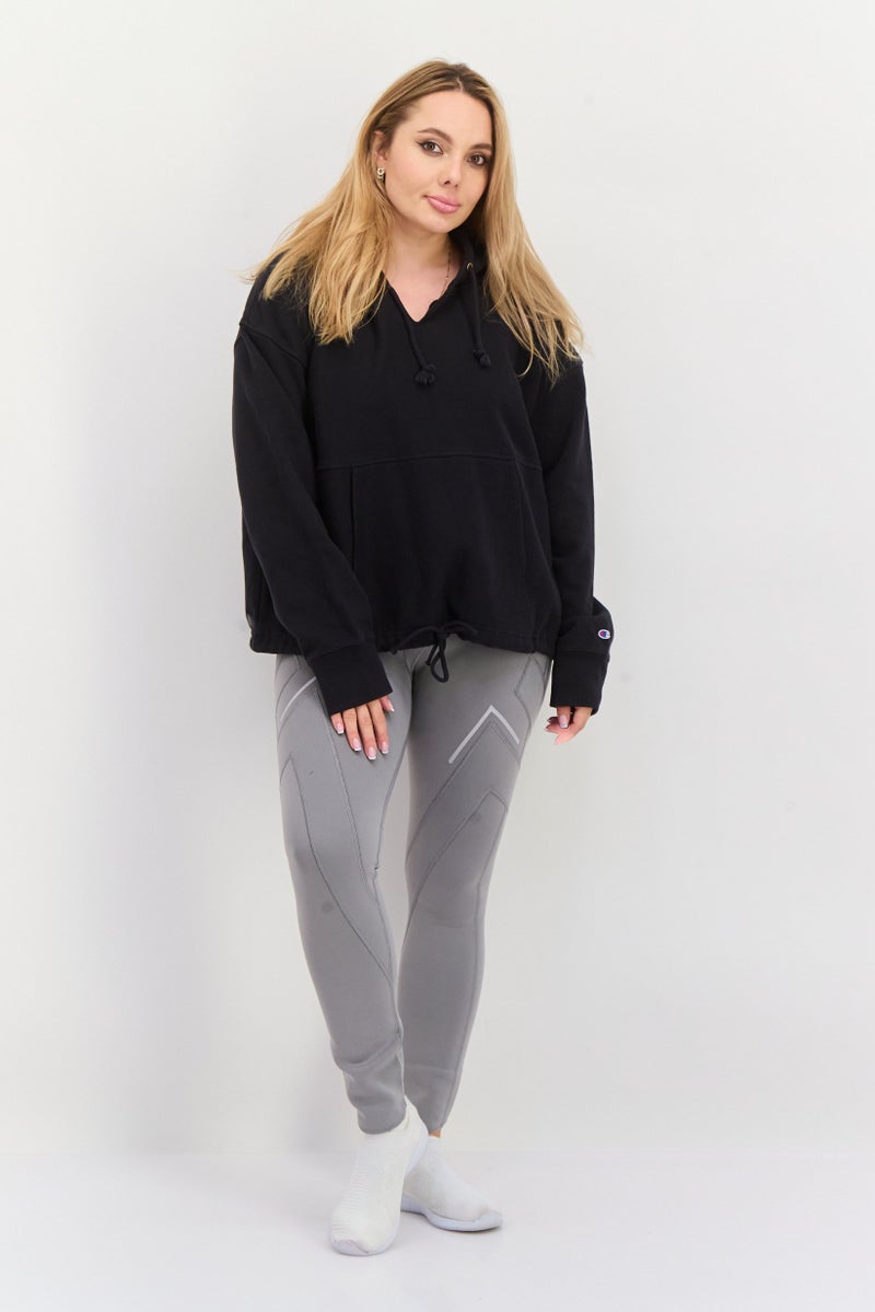 Champion سويت شيرت رياضي نسائي بأكمام طويلة، أسود - Image 3