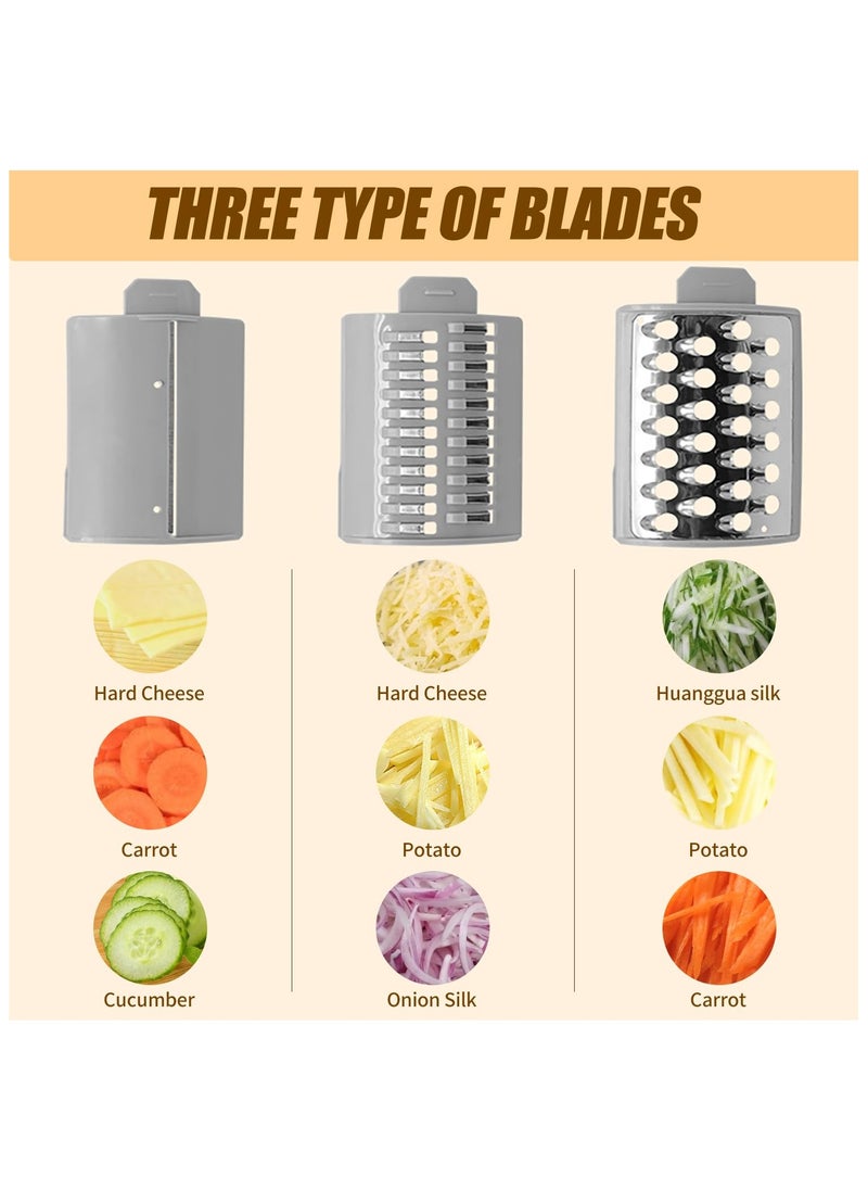 Generic - Electric Cheese Grater, Electric Salad Maker, Multi Grater, Fruit Cutter, Vegetable Slicer, Shredder Food Processor with Multi Cone Blades for Fruit and Vegtables, Stainless Steel, - Image 1
