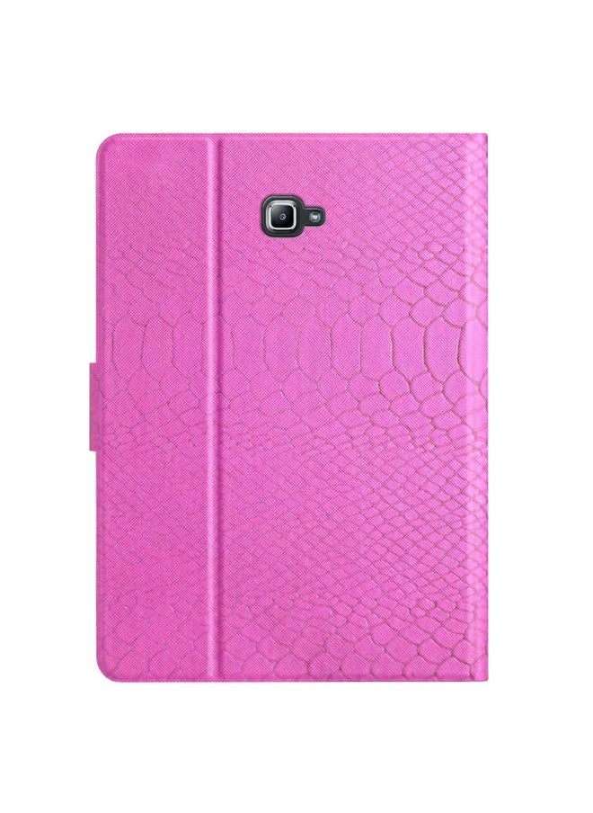 Samsung Galaxy Tab A10.1 T850 Solid Color Crocodile Texture Leather Smart Tablet Case Rose Red