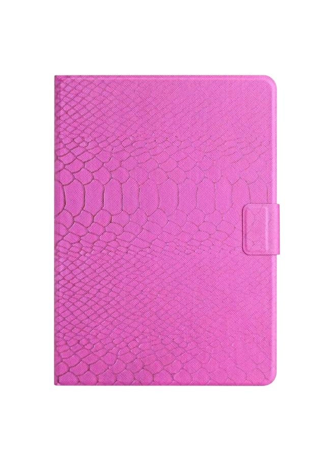 Samsung Galaxy Tab A10.1 T850 Solid Color Crocodile Texture Leather Smart Tablet Case Rose Red