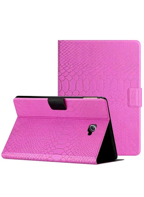Samsung Galaxy Tab A10.1 T850 Solid Color Crocodile Texture Leather Smart Tablet Case Rose Red