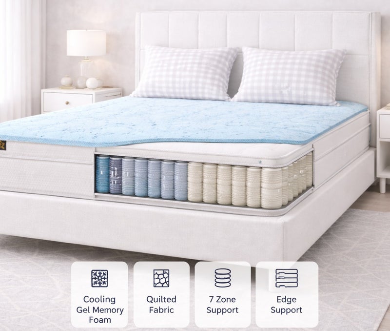 ريكسال هوم مرتبة Rexal Home Euro Heaven بنظام النوابض المنفصلة بارتفاع 30 سم 160×200 | ميموري فوم جل، صلابة متوسطة، عزل الحركة - Image 3