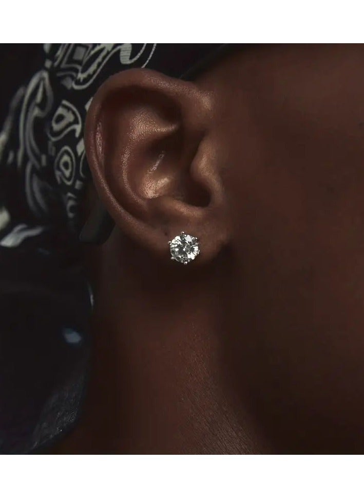 Women's CZ Stud Earrings Simulated Diamond Round Cubic Zirconia Ear Stud Set5 Pairs) - Image 5