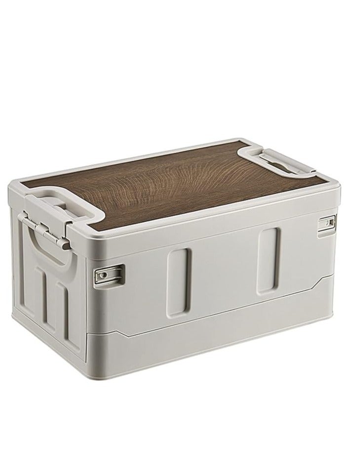 مانفول صندوق تخزين قابل للطي للتخييم صندوق تخزين قابل للطي 35 لتر أبيض ، صناديق صندوق تخزين بلاستيكي حاوية قابلة للطي قابلة للتكديس صناديق المرافق ، صندوق تبريد ، حالة تخزين - Image 1