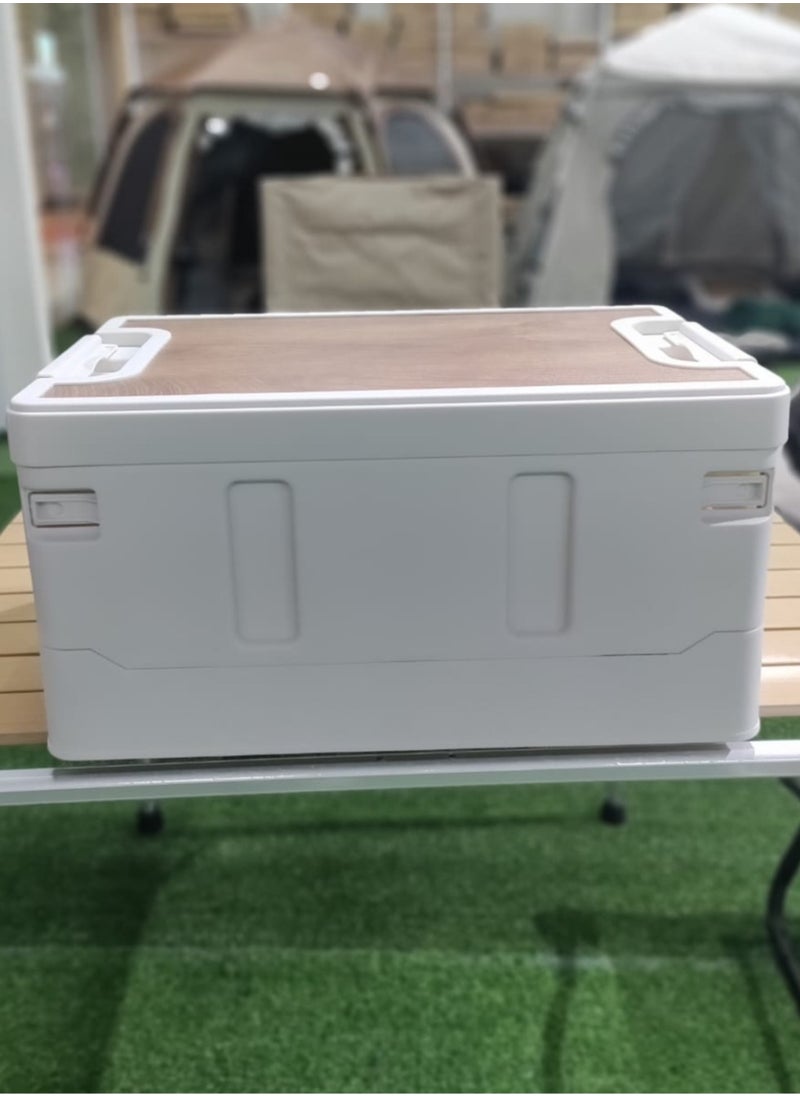 Manful Outdoor Camping Folding Storage Box Collapsible Storage Box 35L White, Crates Plastic Storage Box Container Stackable Folding Utility Crates, Cooler Box, Storage Case  - Image 1