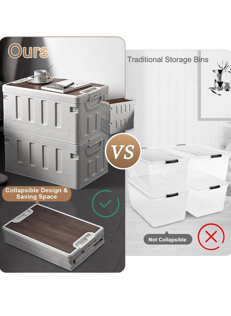 Manful Outdoor Camping Folding Storage Box Collapsible Storage Box 35L White, Crates Plastic Storage Box Container Stackable Folding Utility Crates, Cooler Box, Storage Case  - Image 4