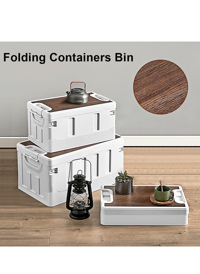 Manful Outdoor Camping Folding Storage Box Collapsible Storage Box 35L White, Crates Plastic Storage Box Container Stackable Folding Utility Crates, Cooler Box, Storage Case  - Image 2