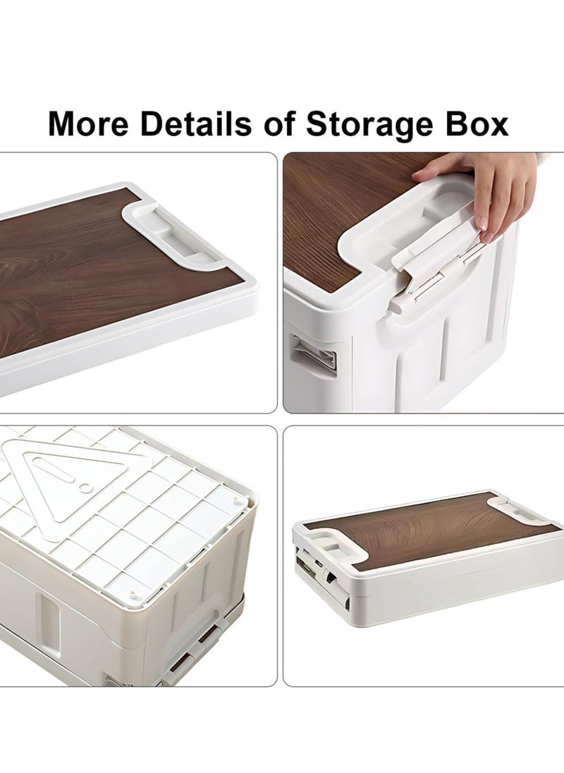Manful Outdoor Camping Folding Storage Box Collapsible Storage Box 35L White, Crates Plastic Storage Box Container Stackable Folding Utility Crates, Cooler Box, Storage Case  - Image 3