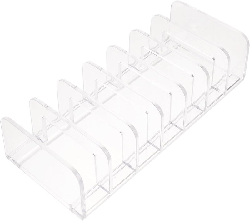 Divided Makeup Organizer Box for Eyeshadow Palettes 7-Compartment Cosmetic Storage Case Makeup Holder for Vanity and Desktop Use - Image 1