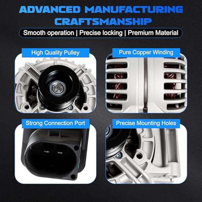 YOMALL Alternator 11215 150Amp 6-Groove Pulley for 2006-2009 C230 2.5L, for 2006-2007 C280 & 2008 C300 & SLK280 & SLK300 3.0L, for 2006-2011 C350 & CLK350 & E350 & SLK350 3.5L 11215N - Image 4