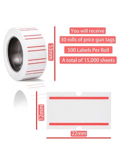 Y&D SYOSI Price Labels Paper, White Pricemarker Label Stickers Fit Most of Tag Machines (Mx-5500, M5500, HG979) for Office, Retail Shop or Organization Marking, 15000 Pcs 30 Rolls  - Image 2