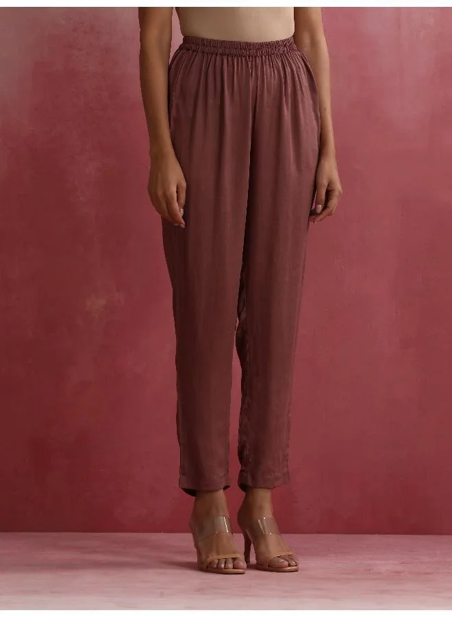trueBrowns Brown Modal High low Kurta Set