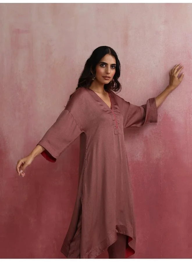 trueBrowns Brown Modal High low Kurta Set