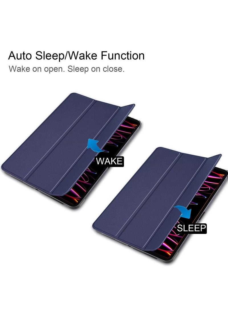 Arabest Slim Hard Shell Smart Cover Case for iPad Air 13-Inch M2 M3 2024 2025 Auto Wake Sleep Blue - Image 2