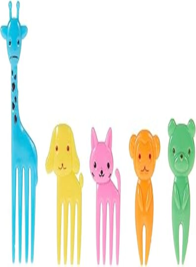 SHOWAY 10pcs Bento Kawaii Animal Food Fruit Picks Forks Lunch Box Accessory Decor Tool