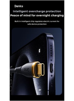 Benks Benks D47 USB-C to USB-C 100W Braided Charging Cable, 1m (Black)  - Image 3