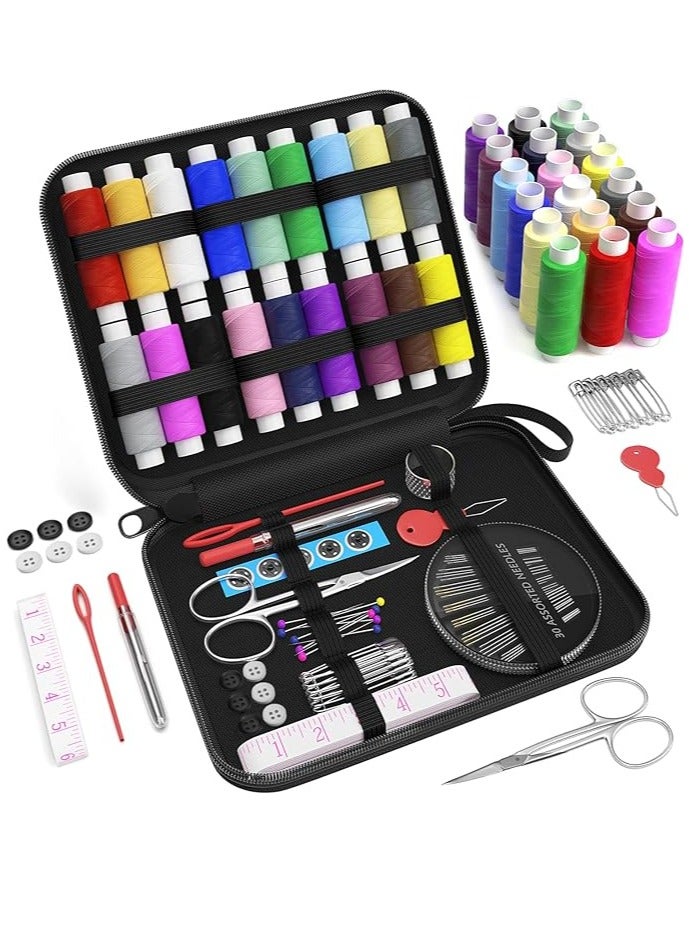 Sewing Kit Gifts for Grandma, Mom, Friend, Adults Beginner Kids Traveler, Portable Sewing Supplies Accessories with Case Contains Thread, Needle, Scissors, Measure Tape, Thimble etc  - Image 1