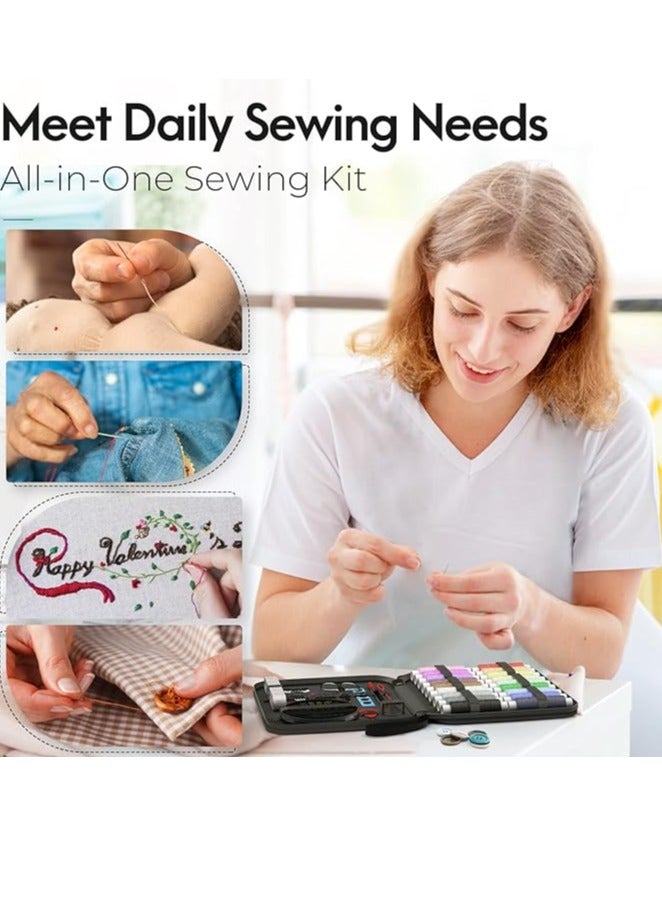 Sewing Kit Gifts for Grandma, Mom, Friend, Adults Beginner Kids Traveler, Portable Sewing Supplies Accessories with Case Contains Thread, Needle, Scissors, Measure Tape, Thimble etc  - Image 5