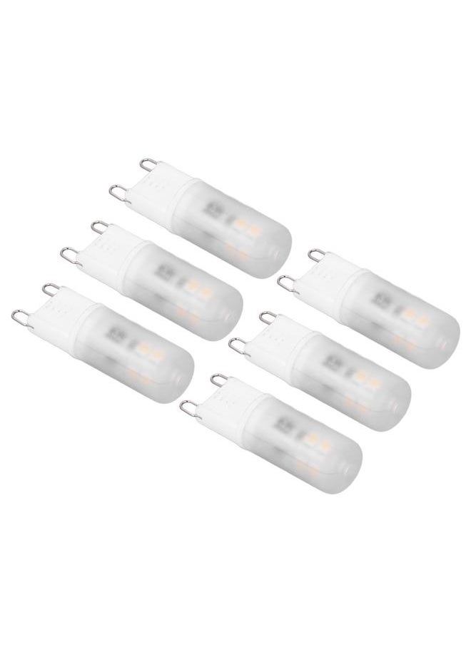 6Pcs G9 LED Light Bulbs Ceramic 200LM G9 Base Bulbs for Wall Lamp Chandelier Replacement 2W 20W Halogen Equivalent