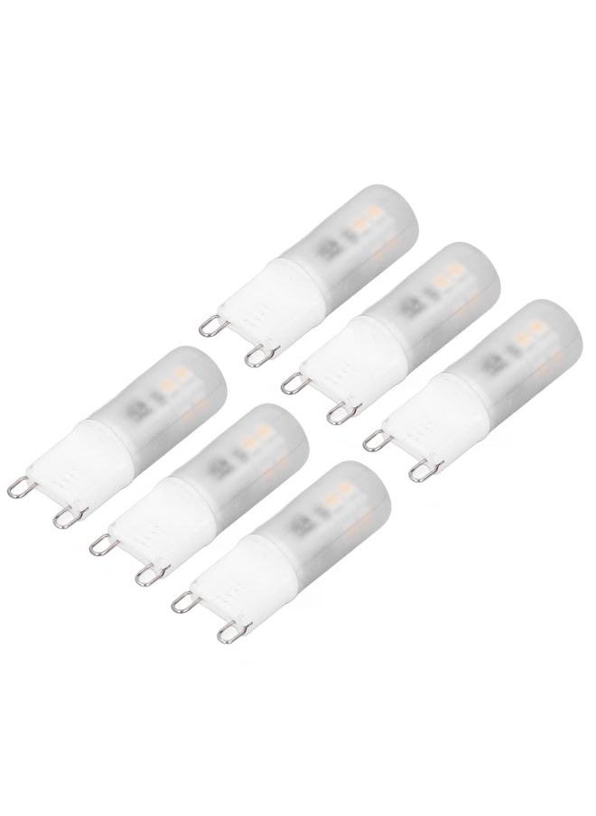 6Pcs G9 LED Light Bulbs Ceramic 200LM G9 Base Bulbs for Wall Lamp Chandelier Replacement 2W 20W Halogen Equivalent