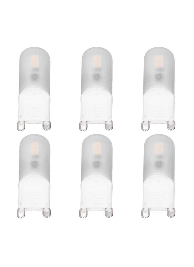 6Pcs G9 LED Light Bulbs Ceramic 200LM G9 Base Bulbs for Wall Lamp Chandelier Replacement 2W 20W Halogen Equivalent