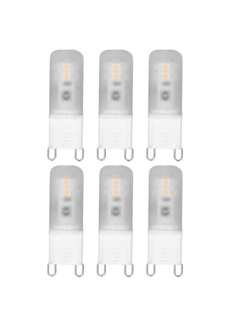 6Pcs G9 LED Light Bulbs Ceramic 200LM G9 Base Bulbs for Wall Lamp Chandelier Replacement 2W 20W Halogen Equivalent
