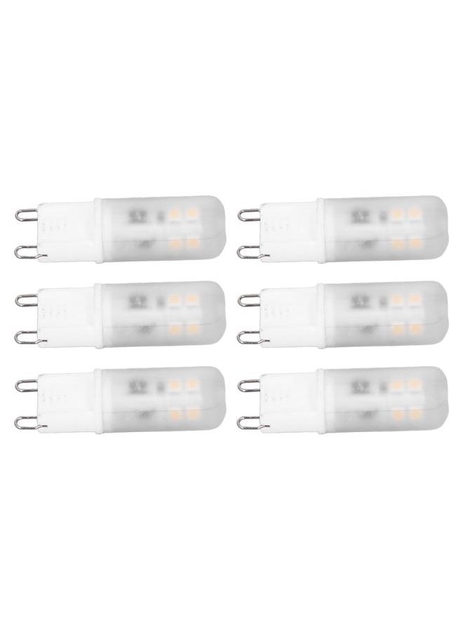 6Pcs G9 LED Light Bulbs Ceramic 200LM G9 Base Bulbs for Wall Lamp Chandelier Replacement 2W 20W Halogen Equivalent