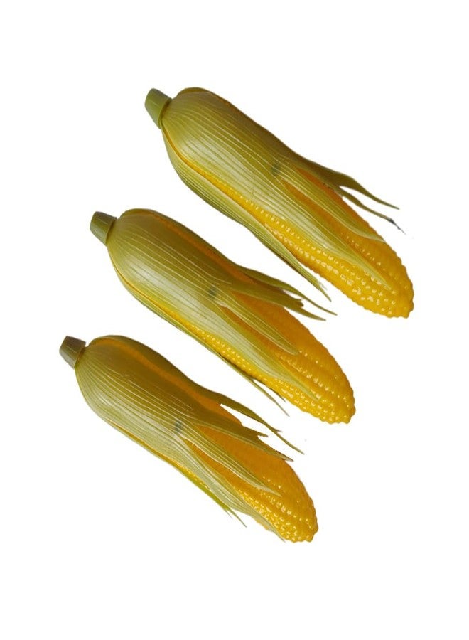Jilukibo Plastic Artificial Corn, Lifelike Corn Simulation Fake Corns with Green Shell Vegetable Decorations Photo Props (3 Pack) - Image 4