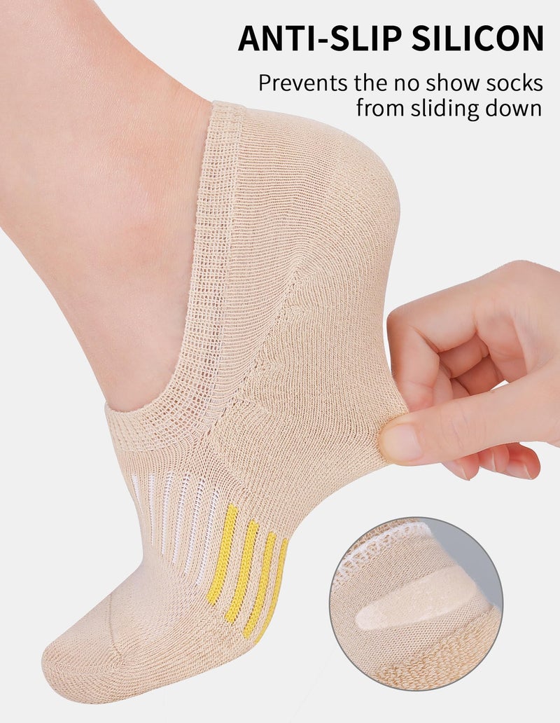 Airacker No Show Socks Womens Athletic Cushioned Low Cut Sports Running Ankle Socks for Women 6 Pairs - Image 5