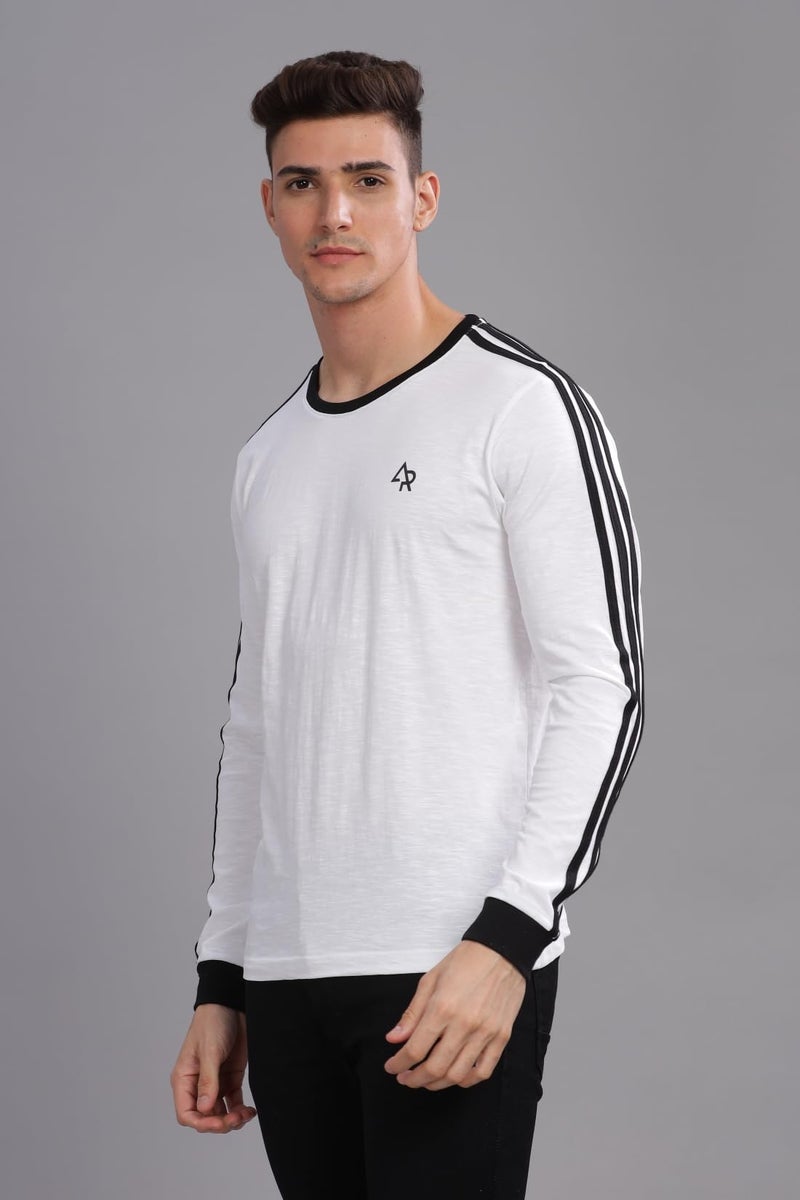 ADRO Full Sleeve Tshirt for Men | Full T Shirt for Men | 100% Slub Cotton Tshirt | Full Sleeve T-Shirt | Mens Full Sleeves T Shirts |FR3-24-WHI-WH-3XL White - Image 2