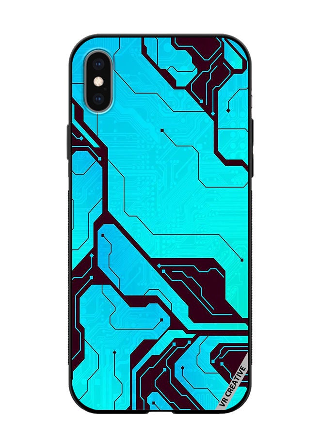 VR CREATIVE Protective Case Cover For Apple iPhone XS Max Tech A-02 Design Multicolour - Image 1