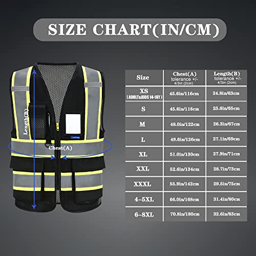 AYKRM Black mesh High Visibility Reflective Safety Vest for Men - Image 5