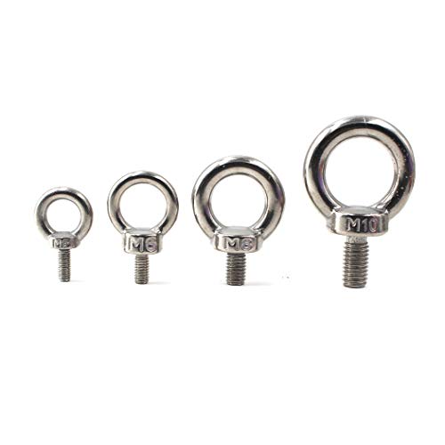 Flomore M12 Eye Bolt 304 Stainless Steel Heavy Duty Lifting Ring Bolt Screws Pack of 2 - Image 4