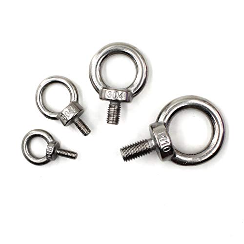 Flomore M12 Eye Bolt 304 Stainless Steel Heavy Duty Lifting Ring Bolt Screws Pack of 2 - Image 3