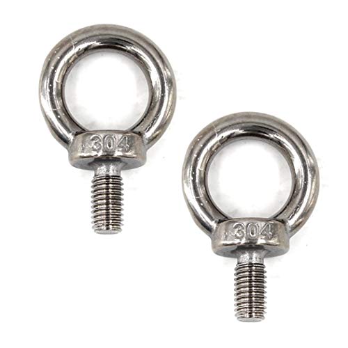 Flomore M12 Eye Bolt 304 Stainless Steel Heavy Duty Lifting Ring Bolt Screws Pack of 2 - Image 1