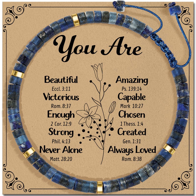 ZOKCC Inspirational Gifts Bracelets for Women Healing Natural Stone Bracelets - Get Well Soon Gifts for Women Sister Friend Bestie - Life is Tough But So are You Bracelet - Image 1