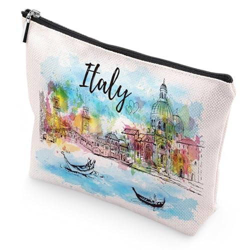 Sitsink Italy Souvenirs Travel Essentials - Venice Scene Italy Gifts for Women, Italy Trip Souvenir Small Makeup Bag for Purse, Watercolor Italian Themed Birthday Christmas Gifts for Friends Family - Image 2