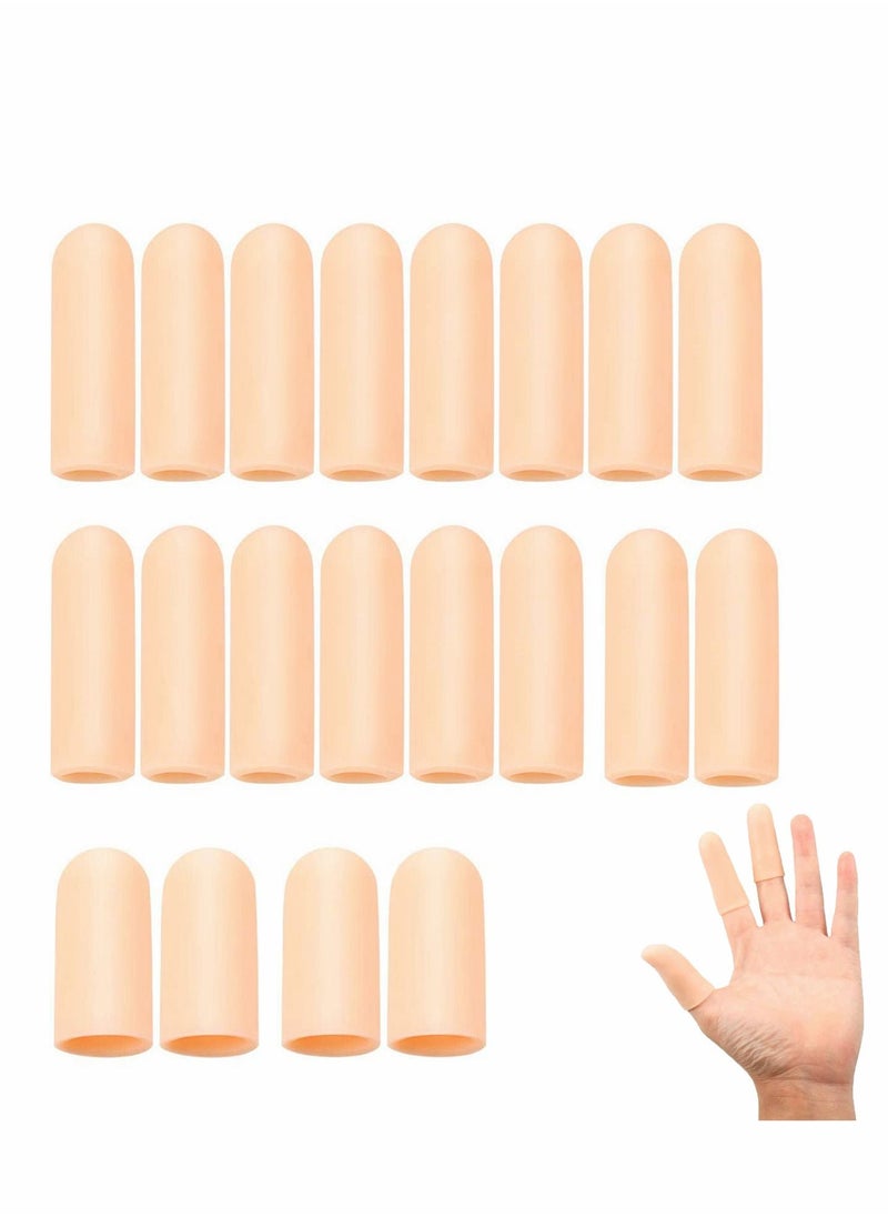 Excefore - 20 Pieces Gel Finger Protector, Finger Cots Silicone Finger Cover Cap Gel Finger Sleeves Finger Support for Finger Cracking, Finger Trigger - Image 1
