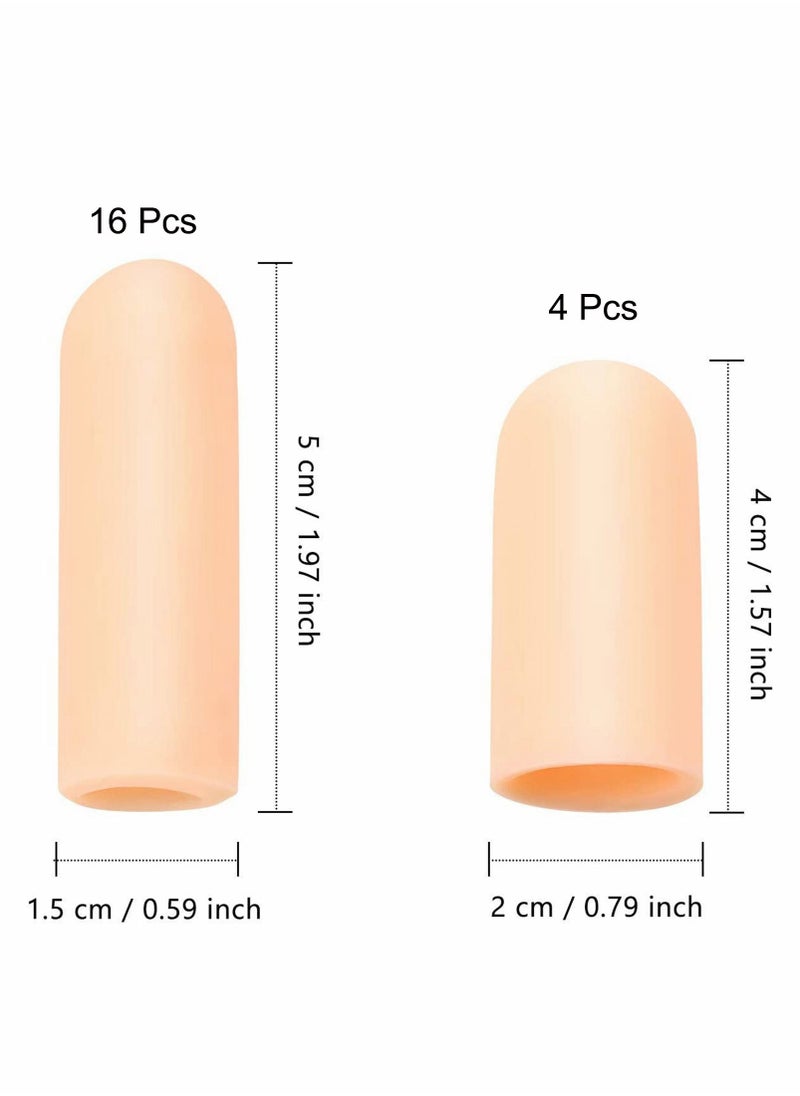 Excefore - 20 Pieces Gel Finger Protector, Finger Cots Silicone Finger Cover Cap Gel Finger Sleeves Finger Support for Finger Cracking, Finger Trigger - Image 1