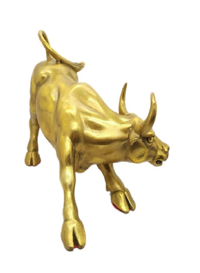 WEALTHCOMING Brass Bull Figurine, Wall Street Bull Art Decor, Cow/Ox Figure Statues and Sculptures Home Decor (Small) - Image 5