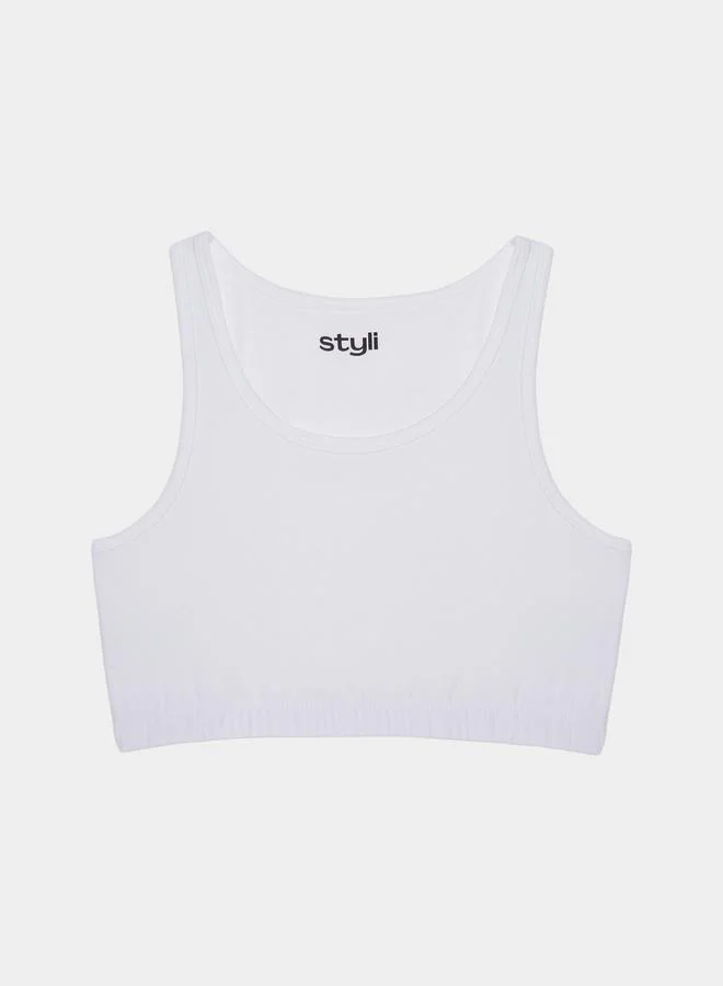 ستايلي Girls Pack of 3 - Wide Strap Sports Bra with Elastic Waist