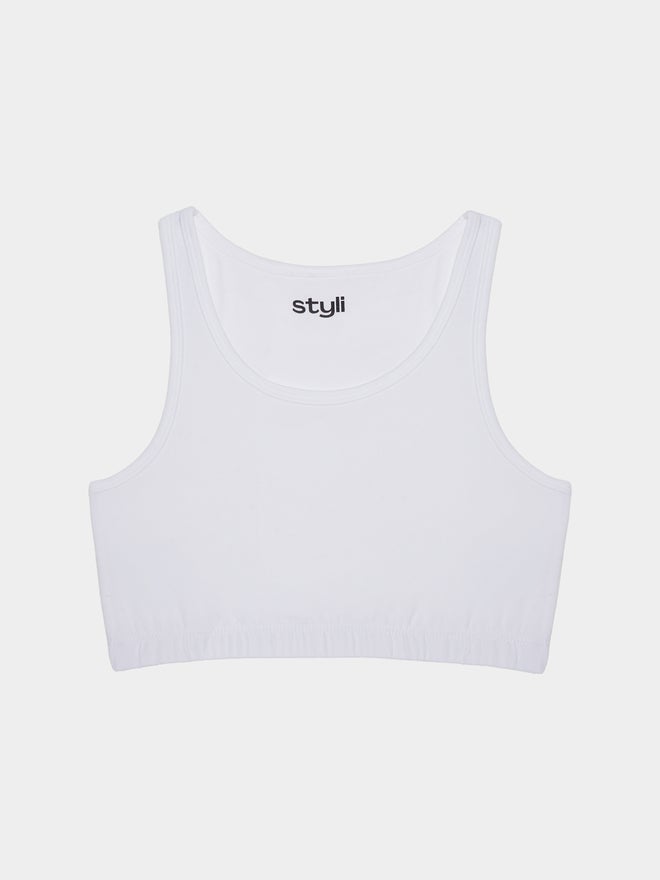 Styli Girls Pack of 3 - Wide Strap Sports Bra with Elastic Waist - Image 2