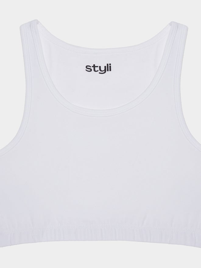 Styli Girls Pack of 3 - Wide Strap Sports Bra with Elastic Waist - Image 3